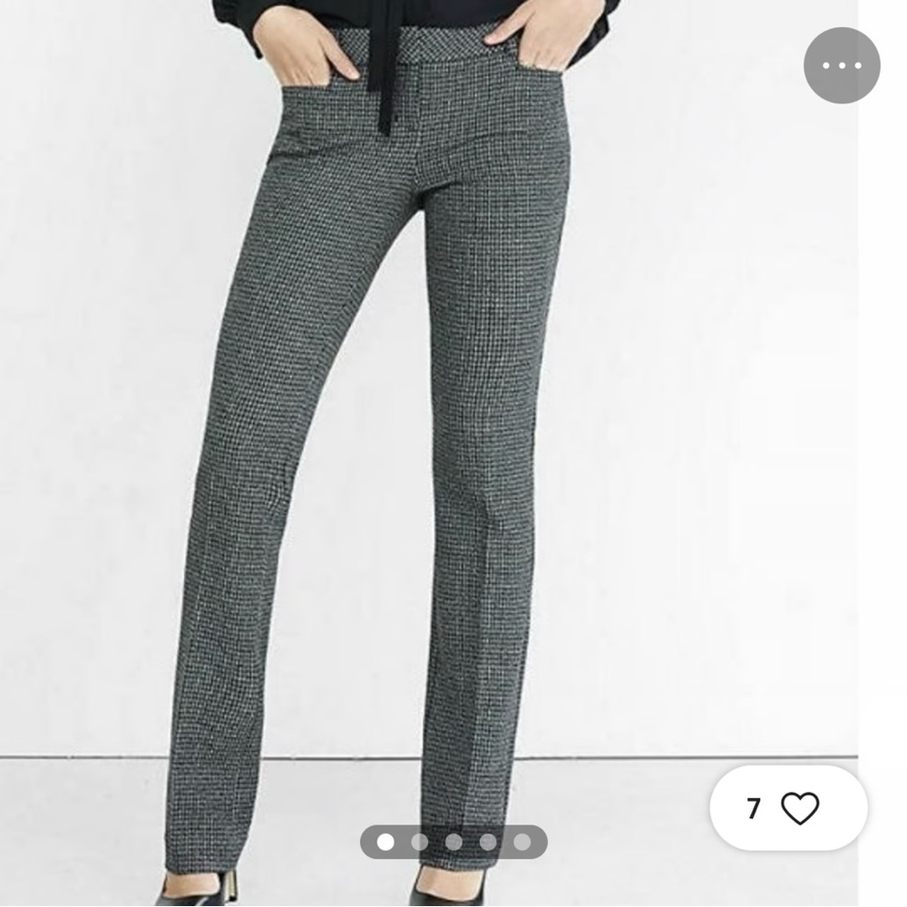 Express Women's Gray Checkered Pants